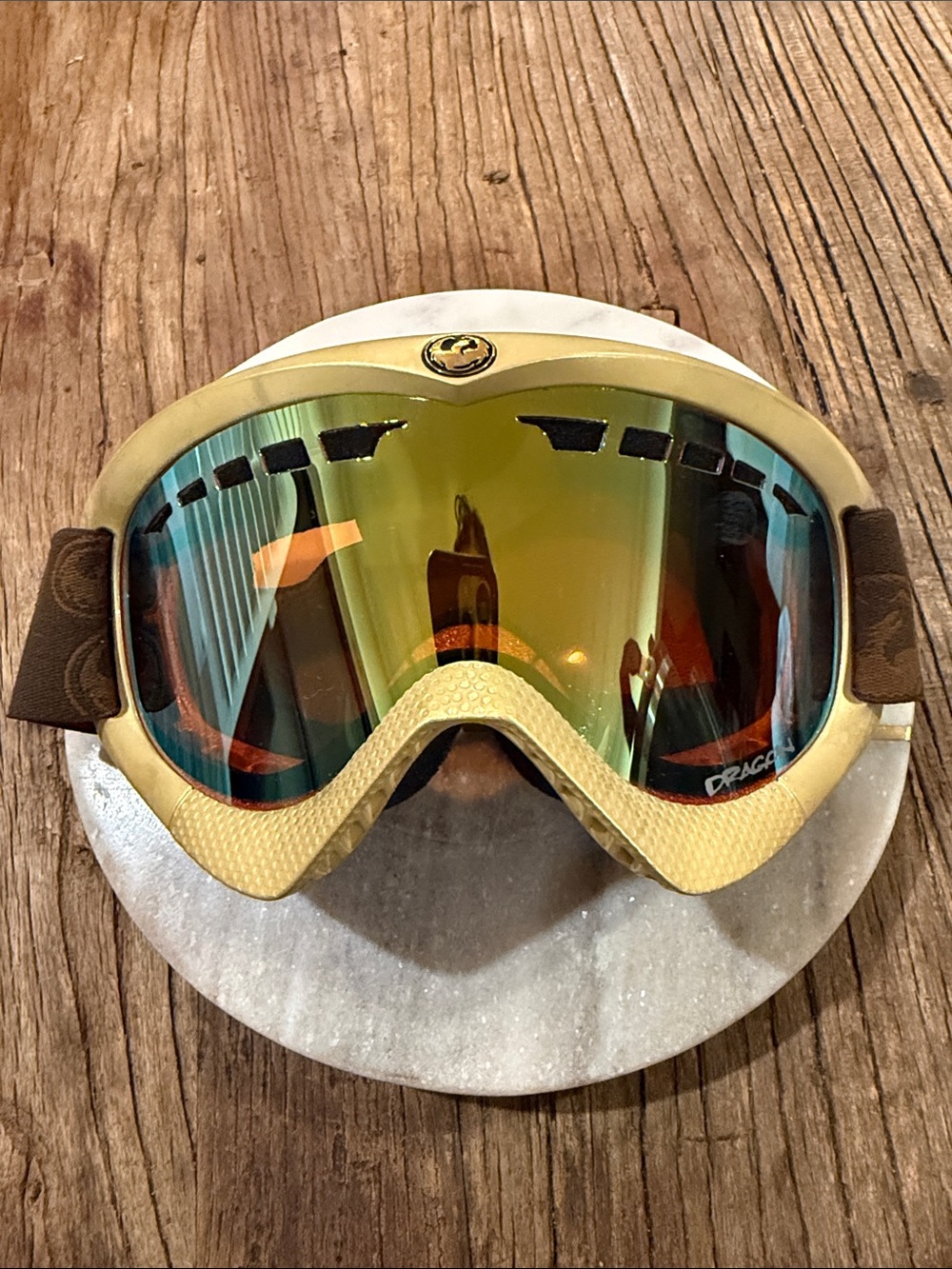 Dragon Alliance Ski Snowboard Goggles in Gold with Mirrored Lens